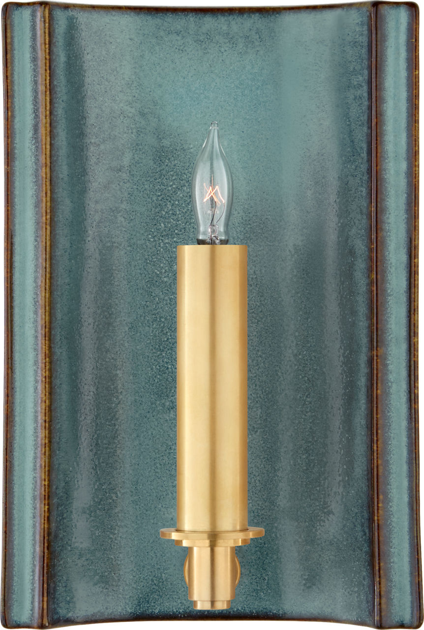 Leeds Small Rectangle Sconce in Oslo Blue
