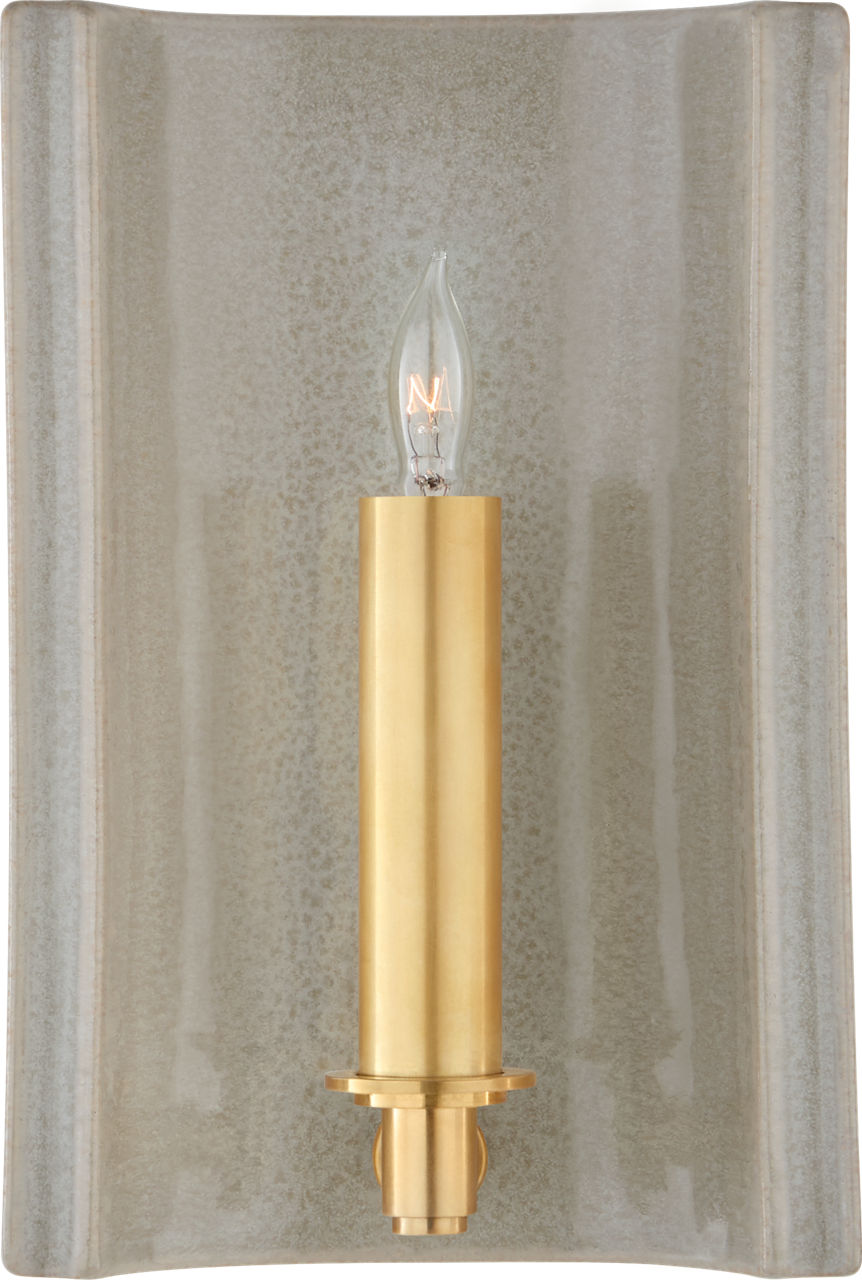 Leeds Small Rectangle Sconce in Shellish Gray