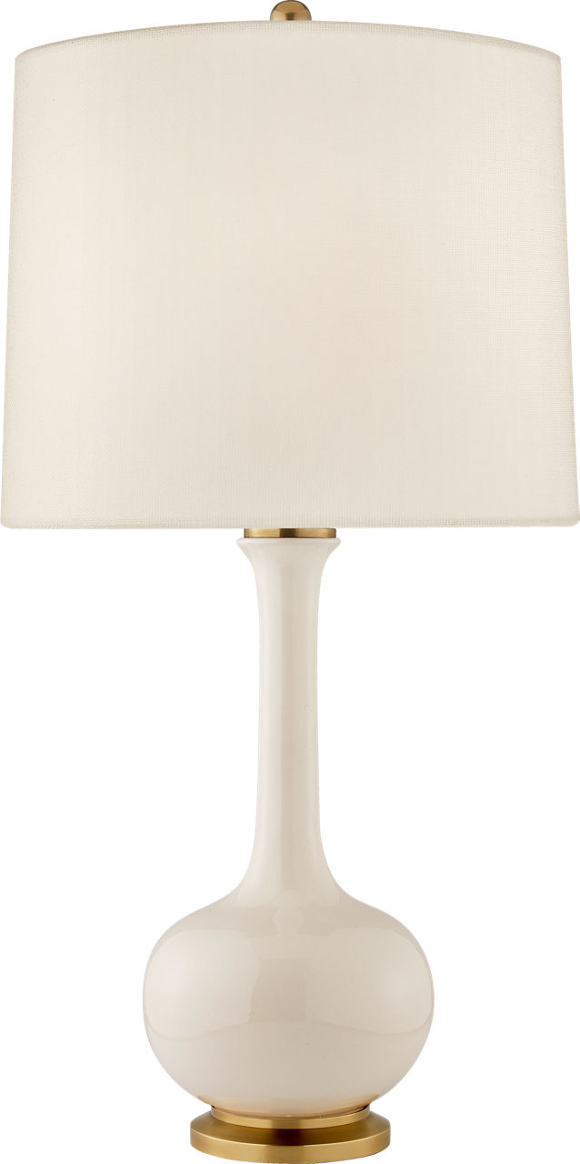 Coy Medium Table Lamp in Ivory with Linen Shade