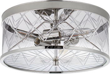 Darcy Medium Flush Mount in Polished Nickel with Crystal
