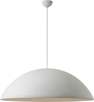 Utopia 48" Sculpted Pendant in Plaster White with White Glass