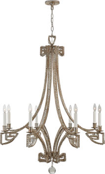 Gallina Medium Chandelier in Antique Silver Leaf with Clear Glass