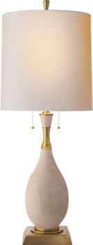 Tamaso Small Table Lamp in Tea Stain Porcelain with Natural Paper Shade