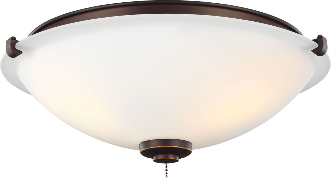 Universal Light Kits 3 - Light LED Light Kit in with Matte Opal Glass Roman Bronze Bulbs Included