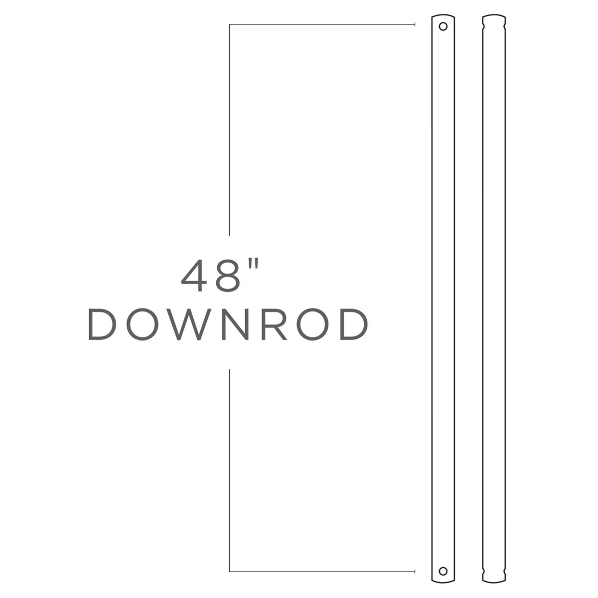 Universal Fan Downrod in Chrome 48"