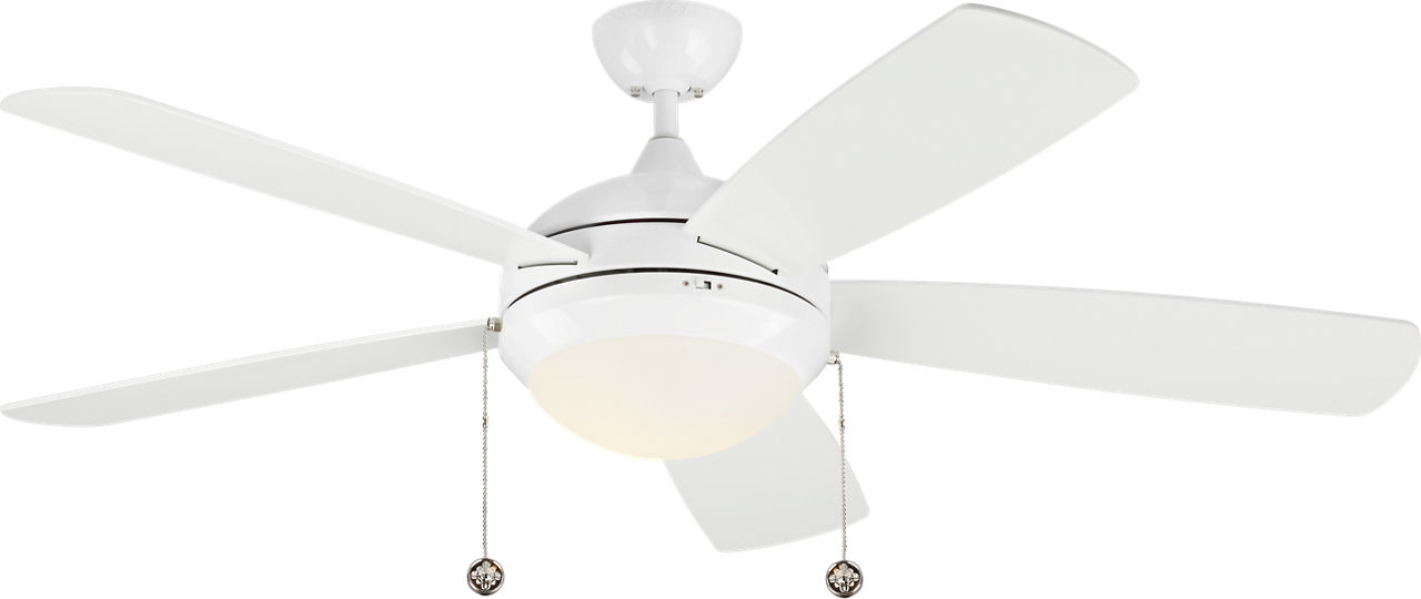 Discus Classic 52 LED Ceiling Fan in White with White Blades and Light Kit