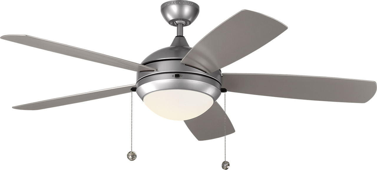 Discus Outdoor 52 LED Ceiling Fan in Painted Brushed Steel and Light Kit