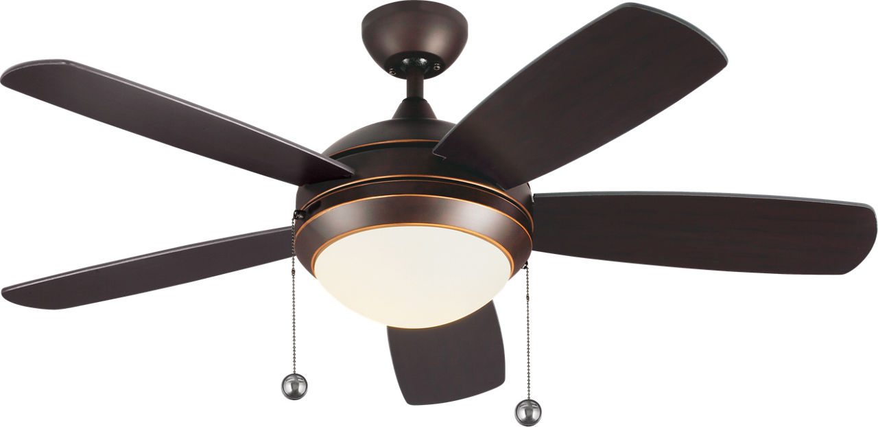Discus Classic 44 LED Ceiling Fan in with Bronze / American Walnut Reversible Blades and Light Kit Roman Bronze