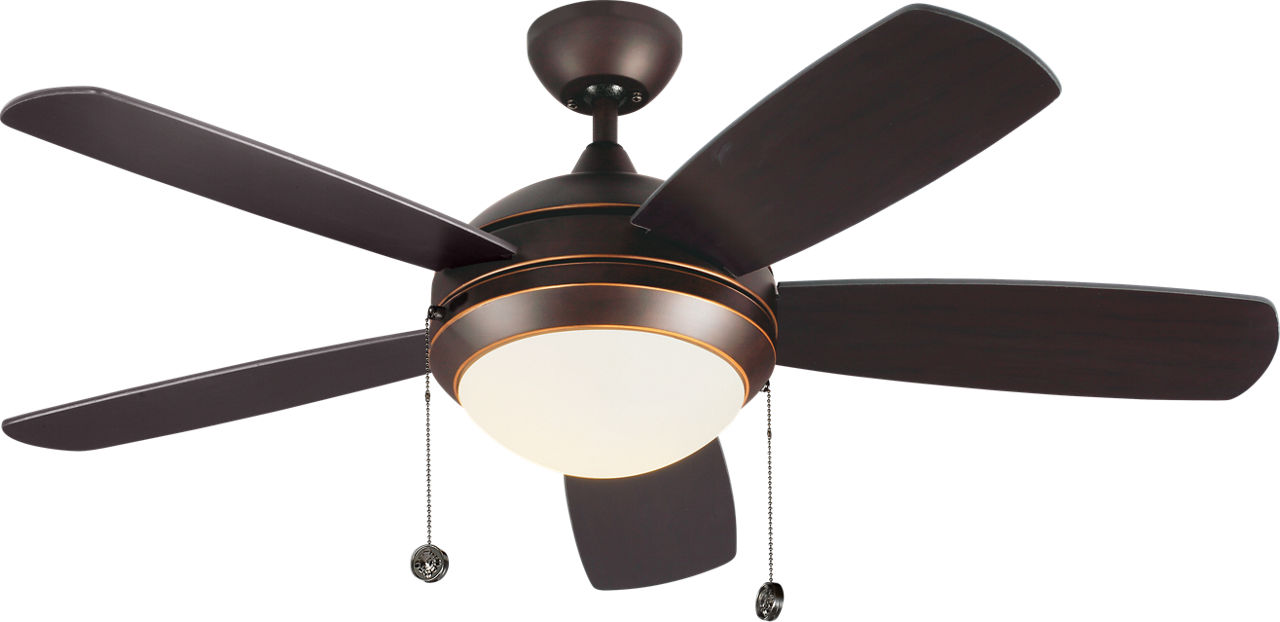 Discus Classic 44 LED Ceiling Fan in with Bronze / American Walnut Reversible Blades and Light Kit Roman Bronze