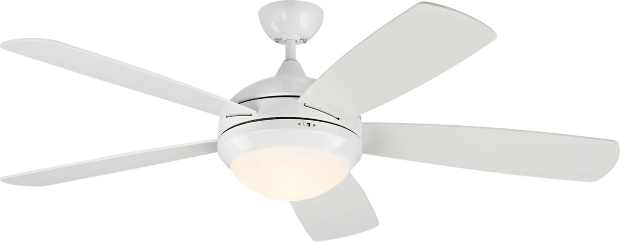 Discus Smart 52 LED Ceiling Fan in with Blades and Light Kit Matte White