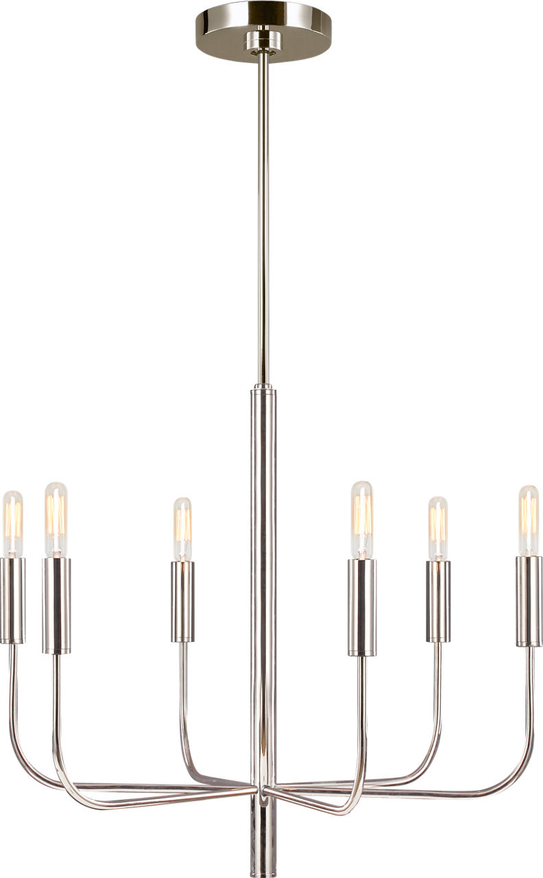 Brianna Small Chandelier in Polished Nickel