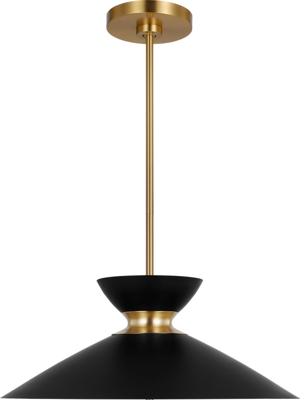 Heath Wide Pendant in Midnight Black and Burnished Brass