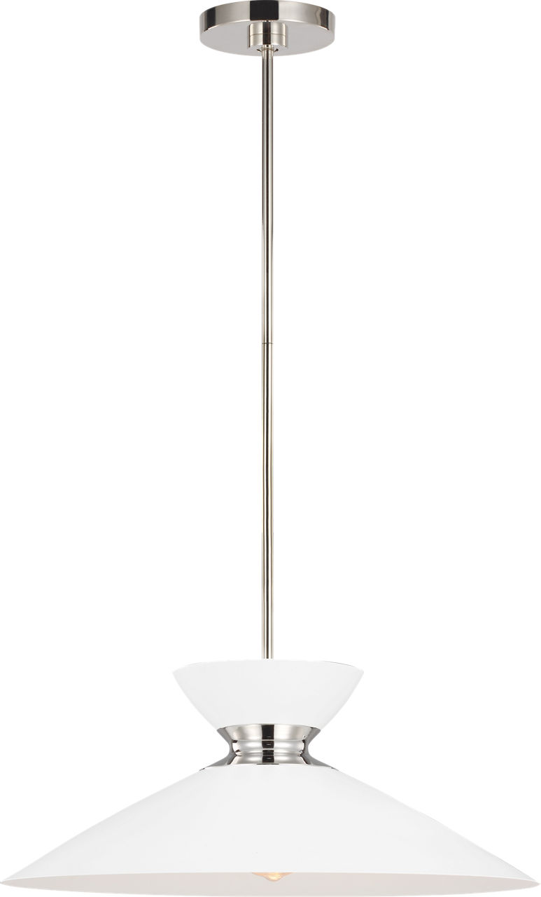Heath Wide Pendant in Polished Nickel