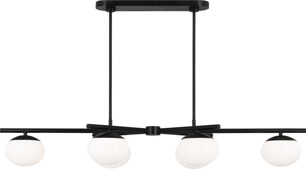 Lune Large Linear Chandelier Aged Iron