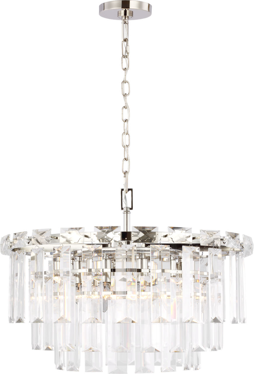 Arden Medium Chandelier in Polished Nickel