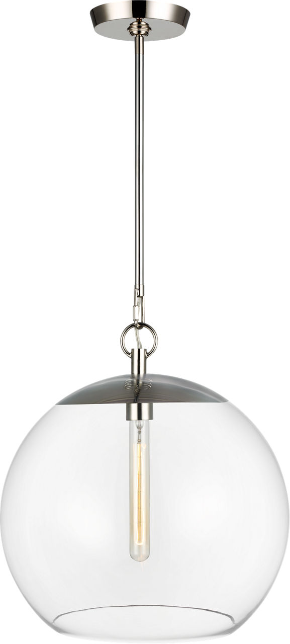 Atlantic Sphere Pendant in Polished Nickel Bulb(s) Not Included