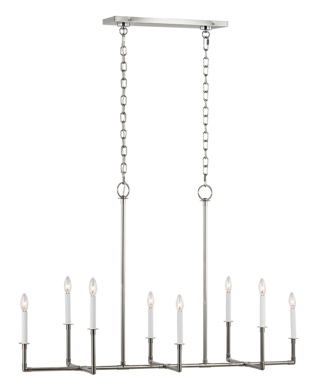 Bayview Linear Chandelier in Polished Nickel