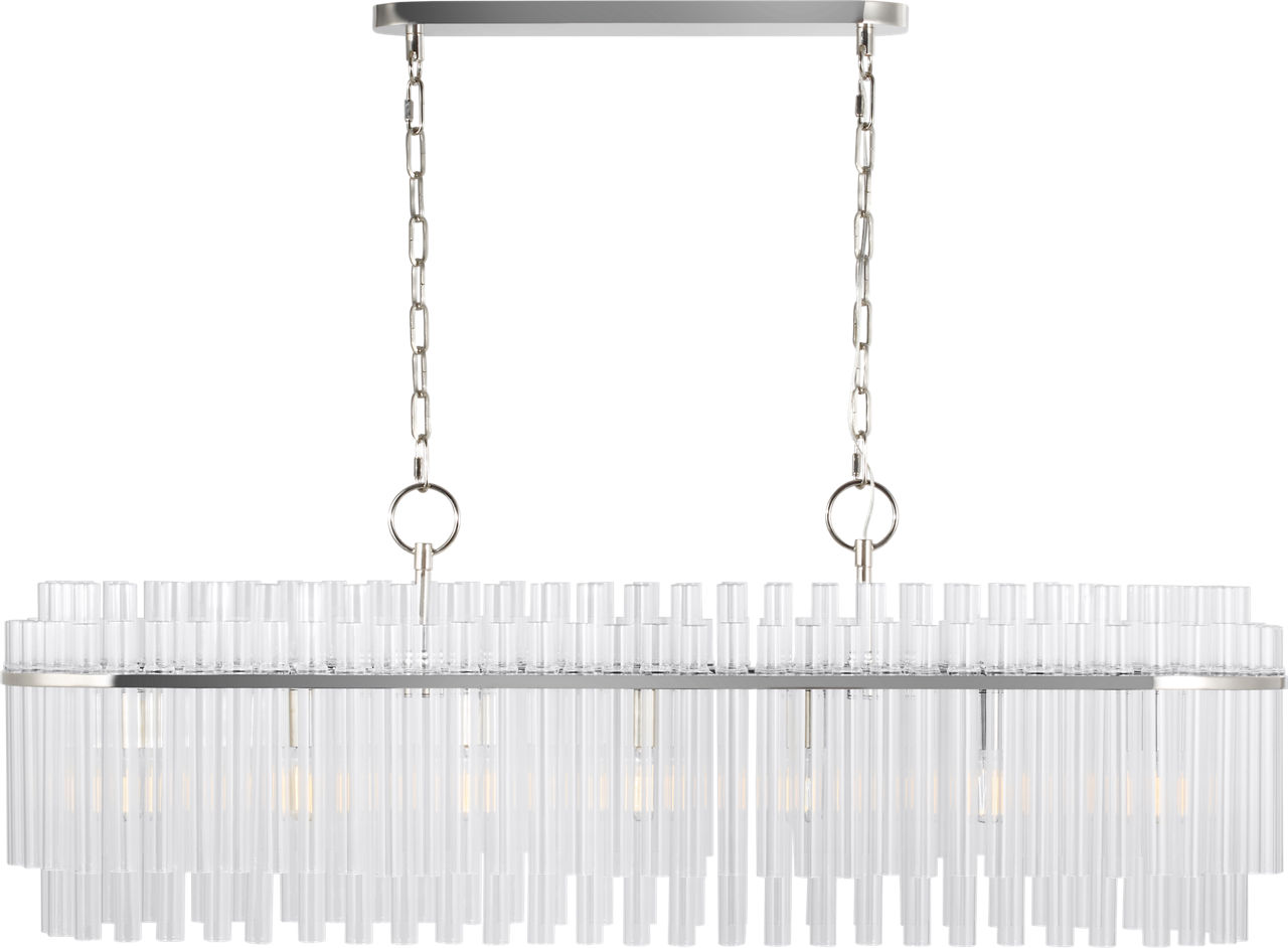 Beckett Linear Chandelier in Polished Nickel