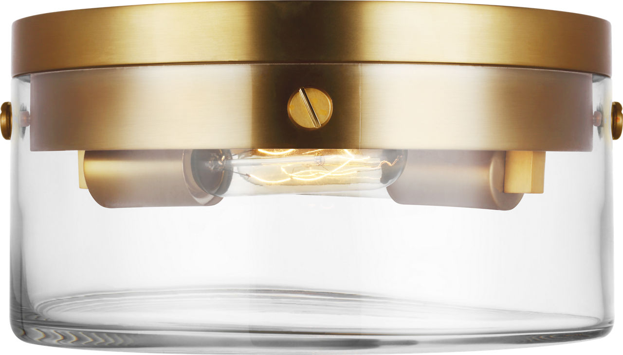 Garrett Medium Flush Mount Burnished Brass