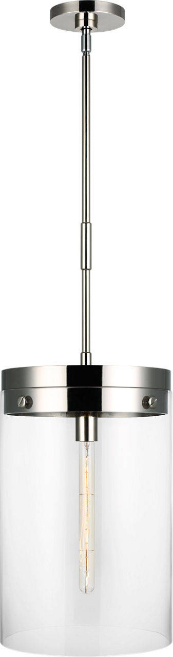 Garrett Large Cylinder Pendant Polished Nickel