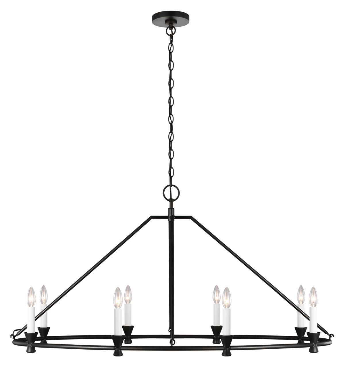 Keystone Oval Chandelier Aged Iron