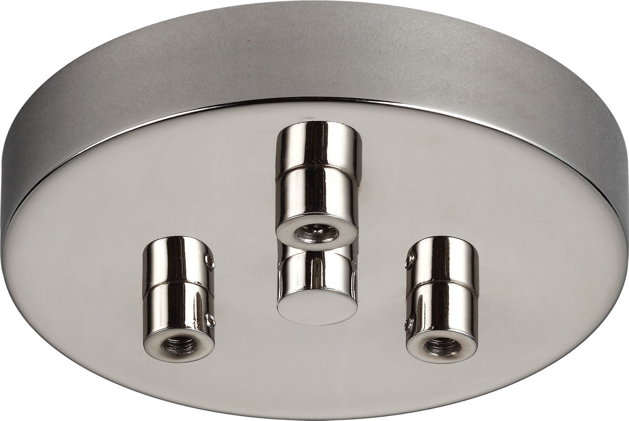 3 - Light Multi-Port Canopy with Swag Hooks Polished Nickel
