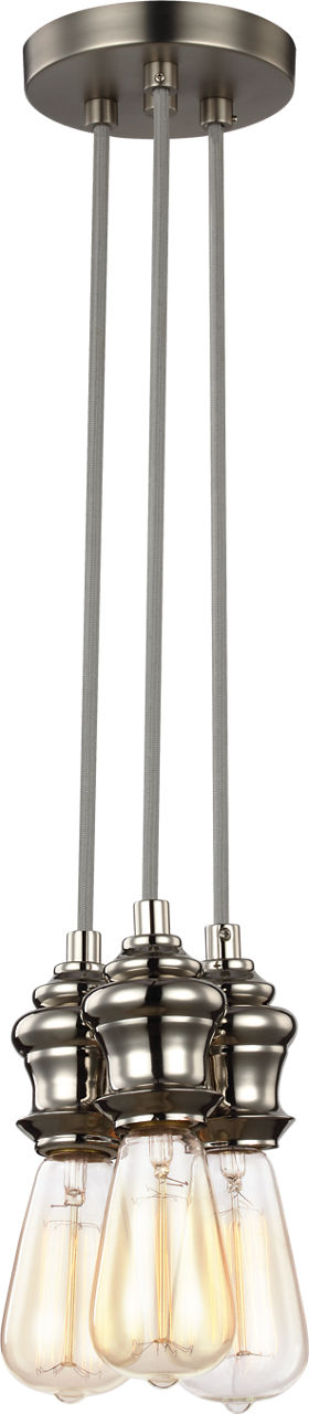 3 - Light Multi-Port Canopy with Swag Hooks Satin Nickel