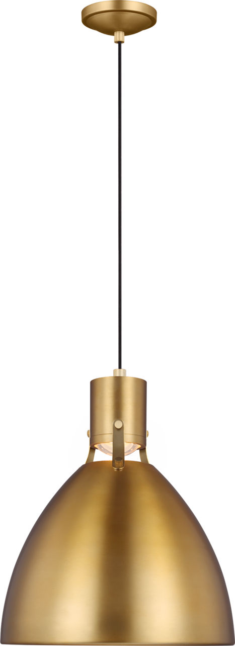 Brynne Small LED Pendant Burnished Brass Bulbs IIncluded