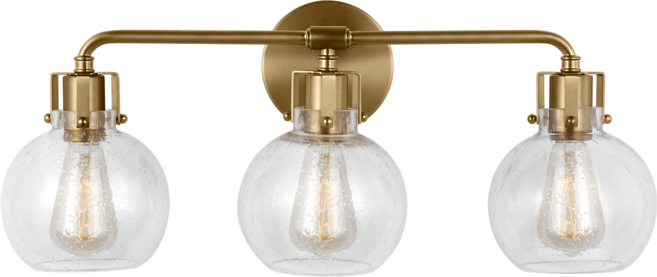 Clara 3 - Light Vanity in Burnished Brass