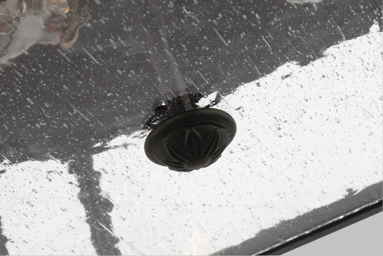 Cotswold Lane Flush Mount in Black with Clear Seeded Glass