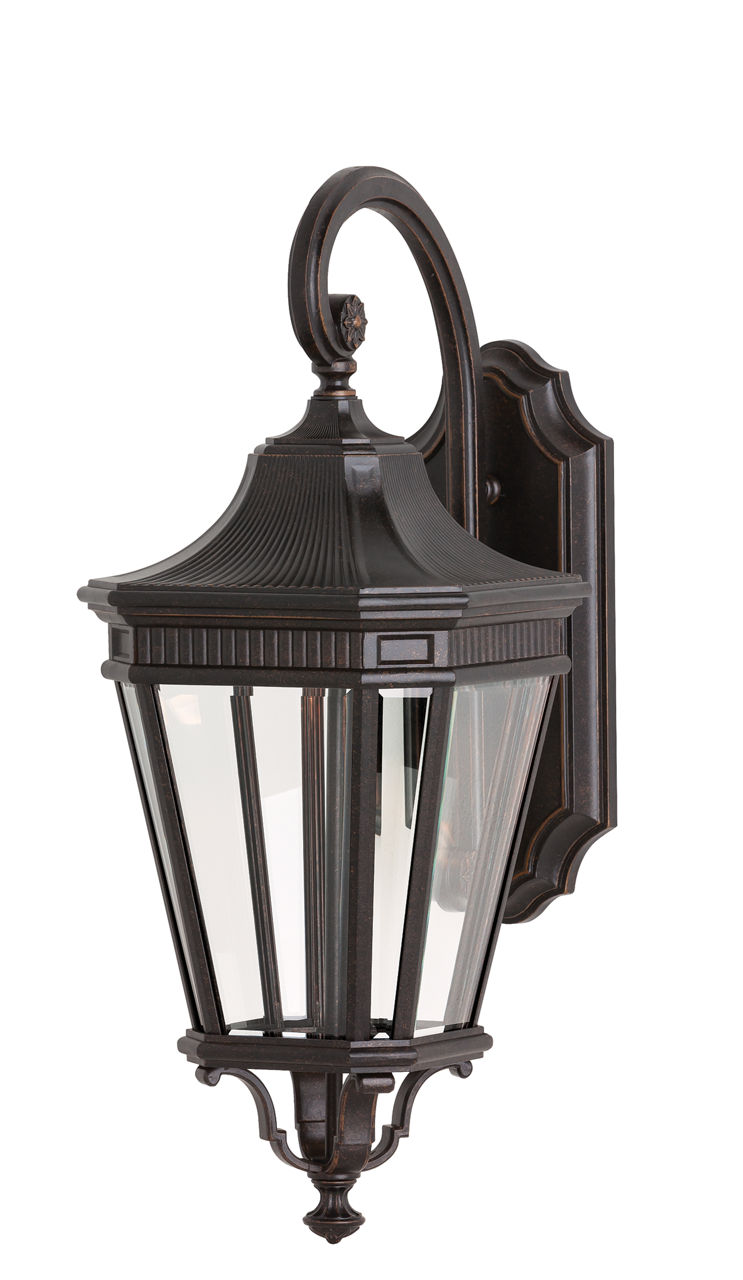 Cotswold Lane Medium Lantern in Grecian Bronze with Clear Beveled Glass