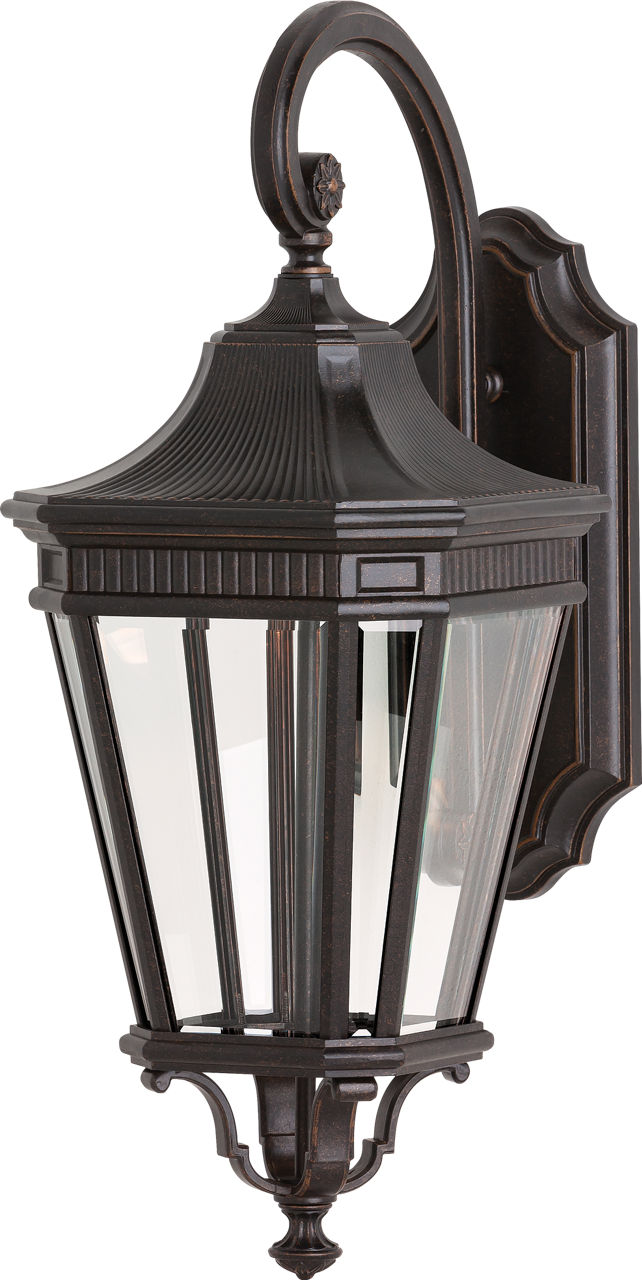 Cotswold Lane Medium Lantern in Grecian Bronze with Clear Beveled Glass