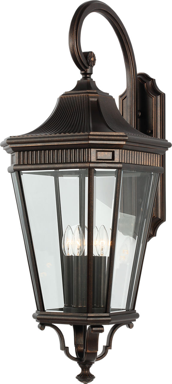 Cotswold Lane Extra Large Lantern in Grecian Bronze with Clear Beveled Glass Panels