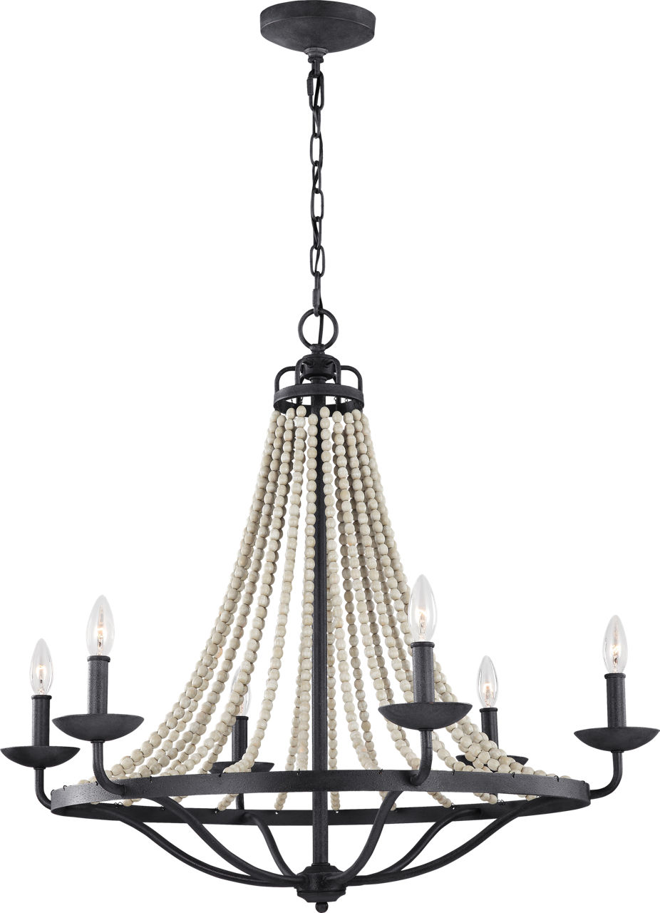 Nori Large Chandelier Dark Weathered Zinc / Driftwood Grey