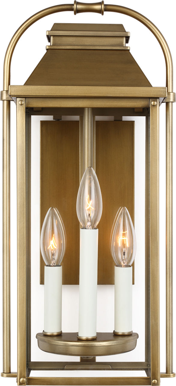 Wellsworth Small Lantern Painted Distressed Brass