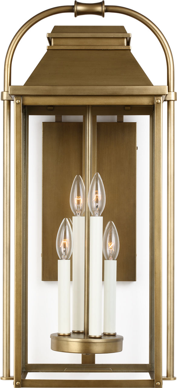 Wellsworth Large Lantern Painted Distressed Brass