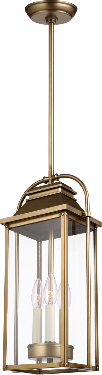 Wellsworth Pendant Painted Distressed Brass