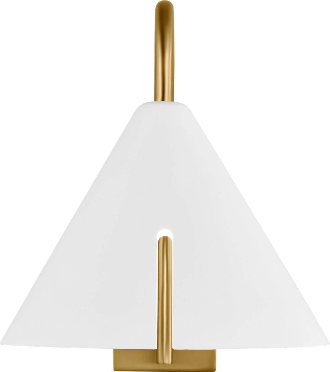 Cambre Small Task Sconce Matte White and Burnished Brass Bulbs Inc