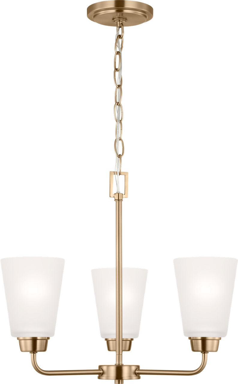 Kerrville Three Light Chandelier in Satin Brass Bulb(s) Not Included