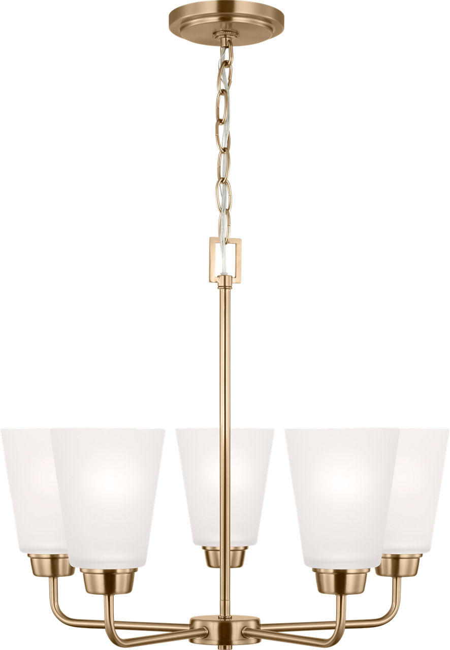 Kerrville Five Light Chandelier in Satin Brass Bulb(s) Not Included