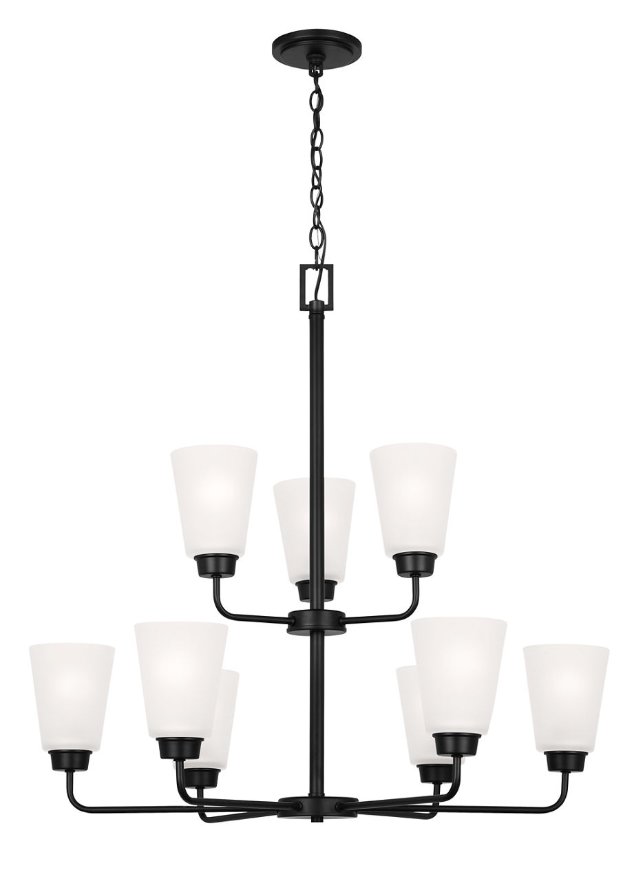 Kerrville Nine Light Chandelier Midnight Black