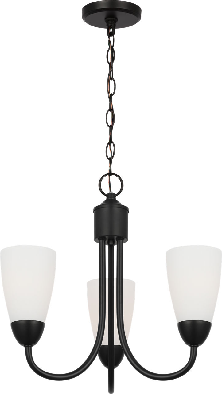 Seville Three Light Chandelier Midnight Black