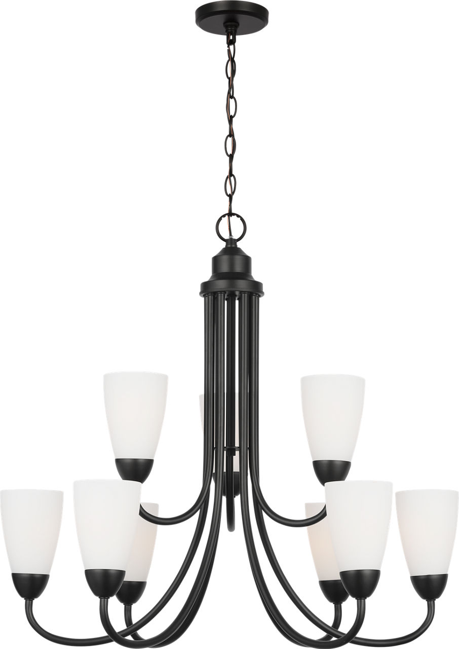 Seville Nine Light Chandelier Midnight Black