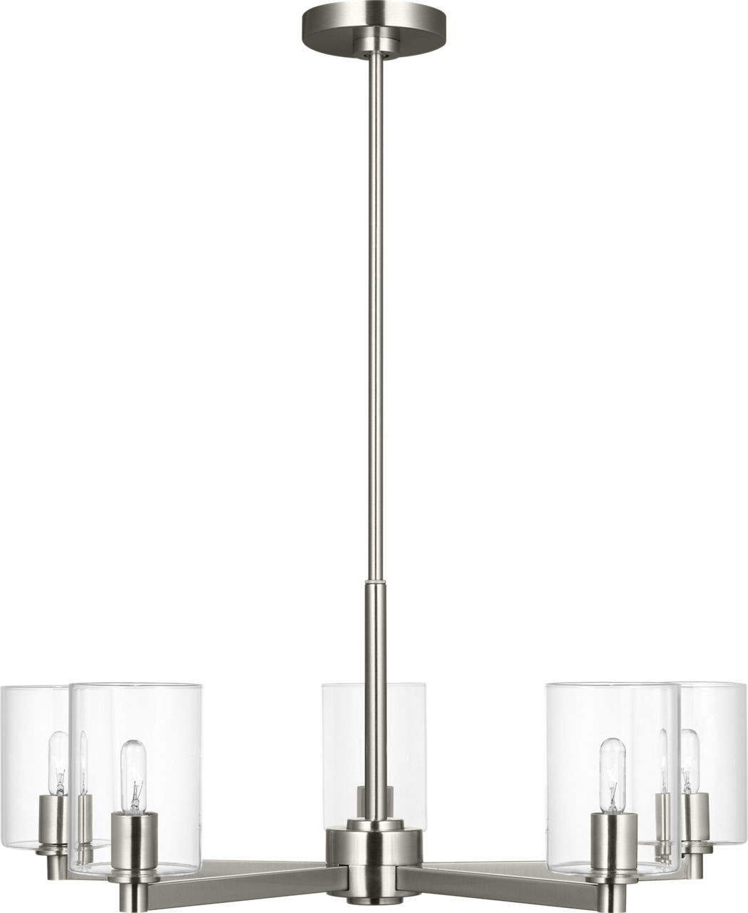 Fullton 5-Light Chandelier in Brushed Nickel with Clear Glass Bulb(s) Not Included