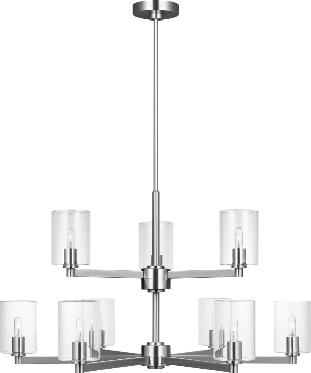 Fullton 9-Light Chandelier in Chrome with Clear Glass Bulb(s) Not Included