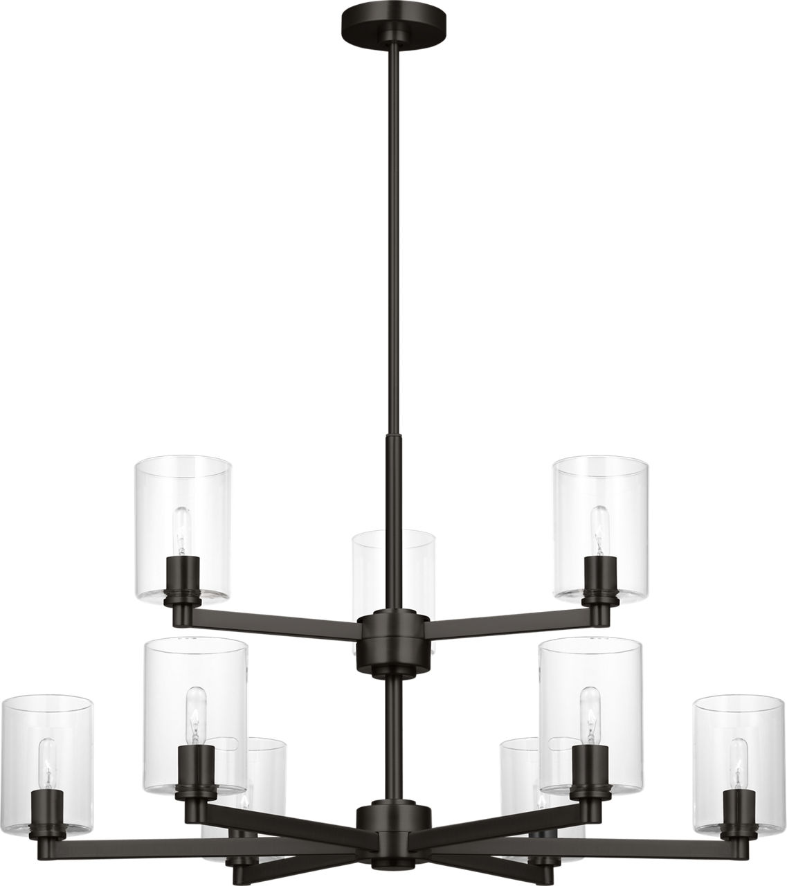 Fullton 9-Light Chandelier in Midnight Black with Clear Glass Bulb(s) Not Included