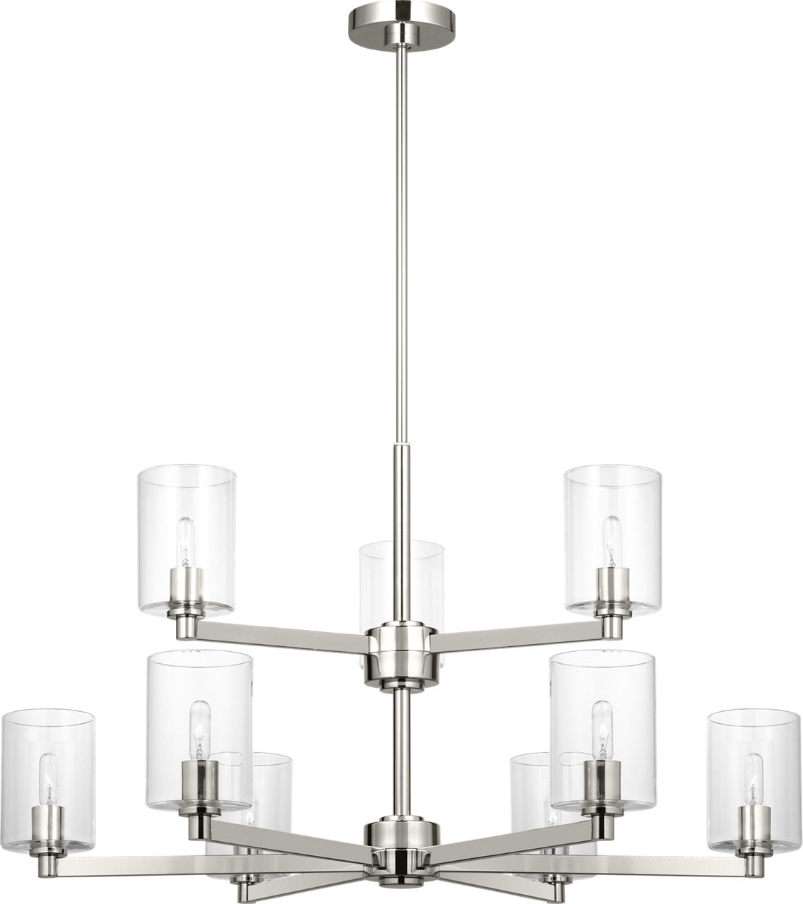 Fullton 9-Light Chandelier in Brushed Nickel with Clear Glass Bulb(s) Not Included