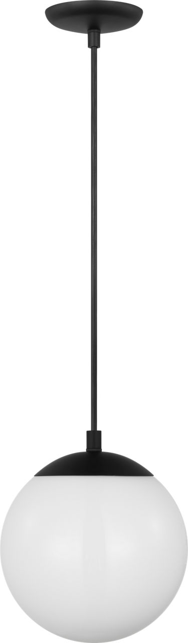 Leo Hanging Globe Small Pendant in Midnight Black with Smooth White Glass Bulb(s) Not Included