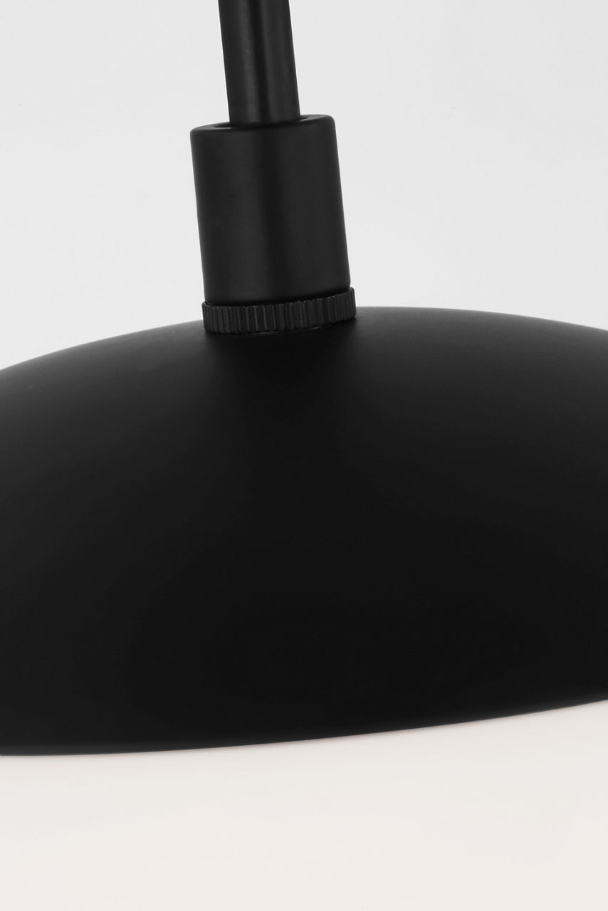 Leo Hanging Globe Large Pendant in Midnight Black with Smooth White Glass Bulb(s) Included