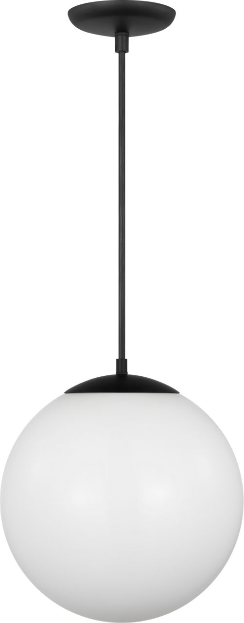 Leo Hanging Globe XL Pendant in Midnight Black with Smooth White Glass Bulb(s) Not Included